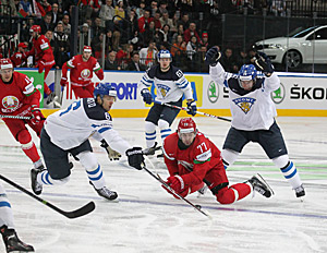 Хоккеисты сборной Беларуси проиграли Финляндии 0:2 на ЧМ в Минске