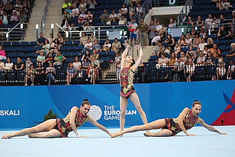 Белоруски Набокина, Ивончик и Сандович завоевали вторую награду в акробатике на II Европейских играх