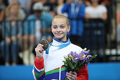Гимнастка Анастасия Алистратова стала третьей в упражнении на брусьях II Европейских игр