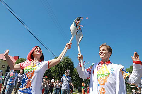 Minsk European Games torch relay arrives in Shklov