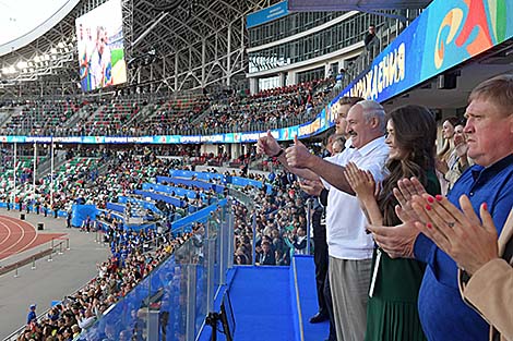 Lukashenko attends DNA final at Dinamo Stadium in Minsk