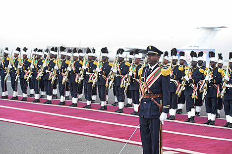 An official welcome ceremony in the Khartoum International Airport