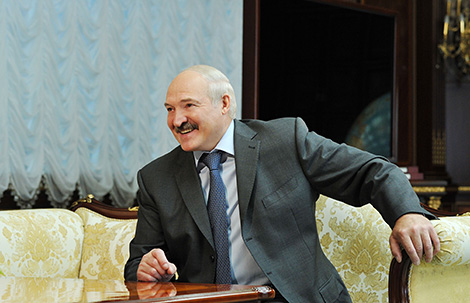 Belarus President Alexander Lukashenko met with Belarus-born cosmonaut Oleg Novitsky