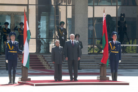 Belarus President Alexander Lukashenko met with President Pranab Mukherjee