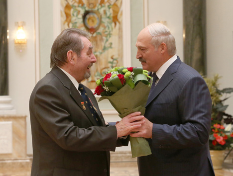 Belarus President Alexander Lukashenko during the state award ceremony