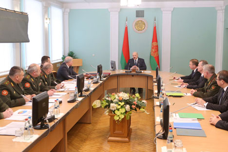 Belarus President Alexander Lukashenko visited the Defense Ministry