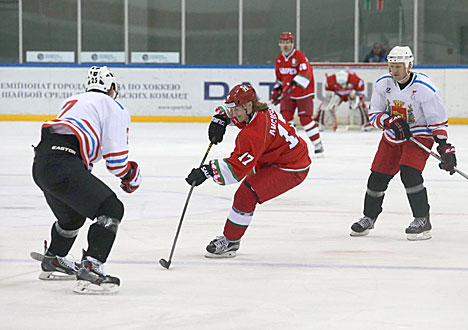 Belarus President Team defeats Team Grodno at national amateur ice hockey tournament