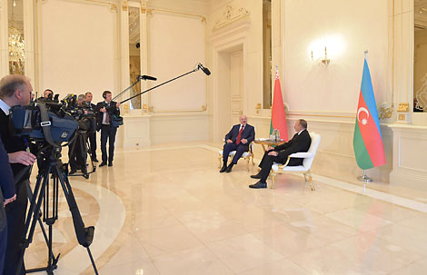 Belarus President Alexander Lukashenko and Azerbaijani President Ilham Aliyev