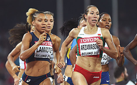 Belarus’ Marina Arzamasova wins 800m at IAAF World Championships in Beijing
