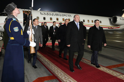 Georgia president arrives in Belarus on official visit