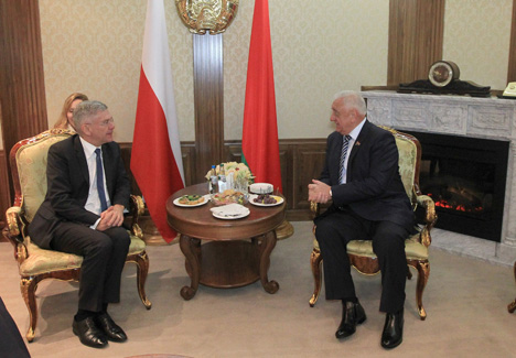 Marshal of the Senate of the Republic of Poland Stanislaw Karczewski and Chairman of the Council of the Republic Mikhail Myasnikovich
