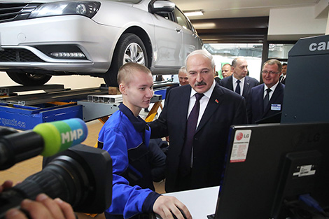 Belarus president talks about development of vocational education, electric cars