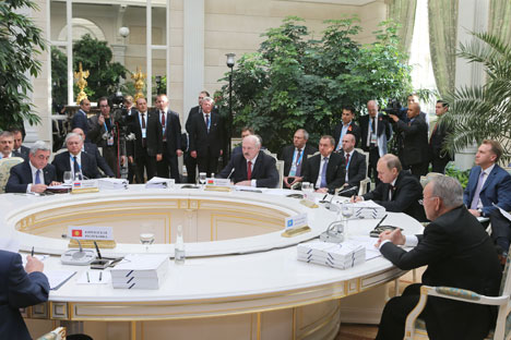 Belarus President Alexander Lukashenko at the session of the Supreme Eurasian Economic Council in Moscow