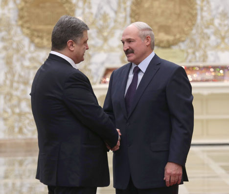 Belarus President Alexander Lukashenko and Ukraine President Petro Poroshenko Belarus President Alexander Lukashenko and Ukraine President Petro Poroshenko