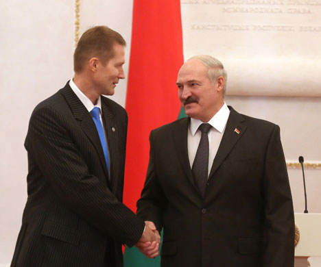Президент Беларуси Александр Лукашенко и Посол Эстонии в Беларуси Майт Мартинсон