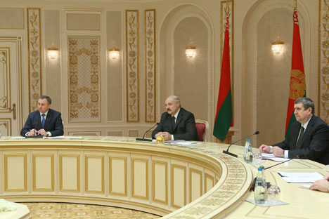 Президент Александр Лукашенко на встрече с Александром Соловьевым