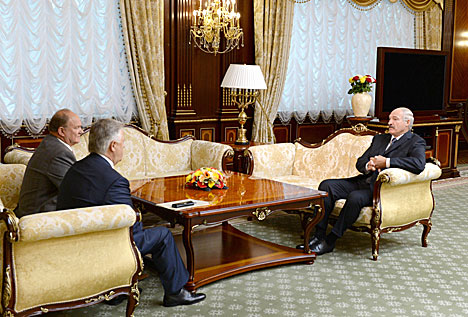 Встреча Александра Лукашенко с лидерами коммунистических партий России и Украины Геннадием Зюгановым и Петром Симоненко