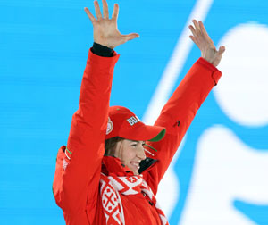 Дарья Домрачева лидирует в общем зачете Кубка мира по биатлону перед стартом чемпионата мира