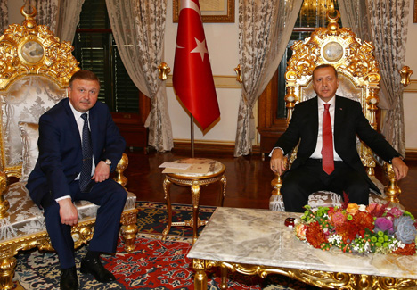 Премьер-министр Беларуси Андрей Кобяков на встрече с Президентом Турции Реджепом Тайипом Эрдоганом