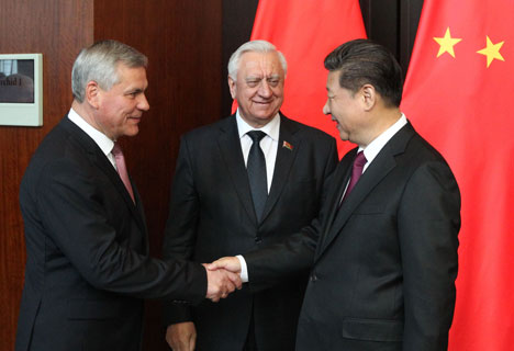 Михаил Мясникович на встрече с председателем КНР Си Цзиньпином