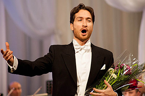 Italian tenor Francesco Tuppo at the closing ceremony of the January Music Nights in Brest