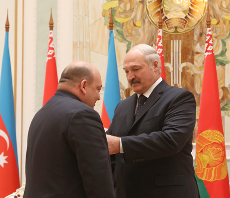 Belarus President Alexander Lukashenko presented the Orders of Honor to the Chairman of the Supervisory Board of Ganja Automobile Plant Khanlar Fatiyev