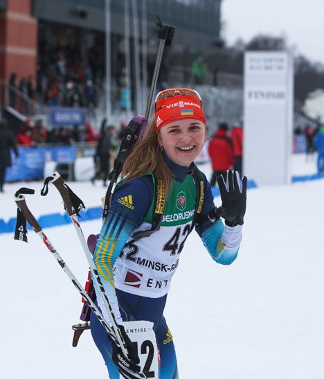 Yulia Zhuravok of Ukraine won the 12.5km Junior Women Individual event 