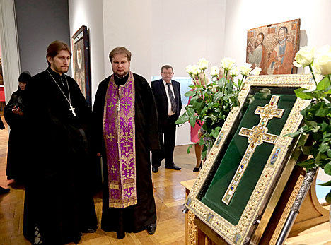 St Euphrosyne of Polotsk Cross on display in Minsk