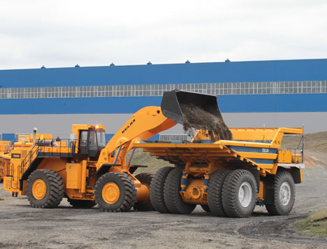 BelAZ robot truck in spotlight in Belarusian Zhodino