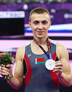 Vladislav Goncharov of Belarus claimed the Men's Trampoline silver