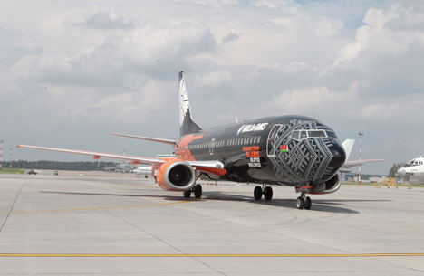 Belavia’s first aircraft in World of Tanks livery lands in Minsk National Airport