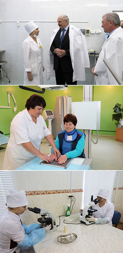 Alexander Lukashenko during a visit to the Buda-Koshelevo Central District Hospital