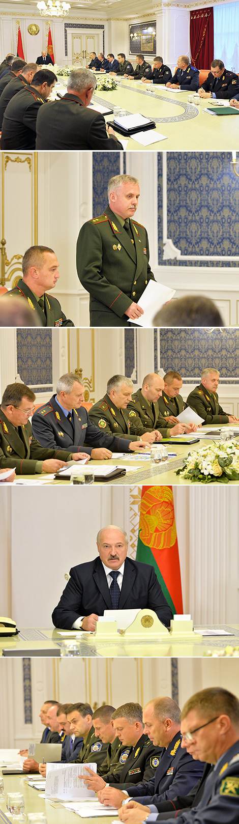 Meeting with the top-ranking representatives of the State Secretariat of the Security Council of Belarus, law enforcement bodies and national security agencies