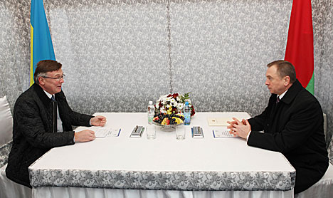 Belarus’ Foreign Minister Vladimir Makei and Foreign Minister of Ukraine Leonid Kazhara