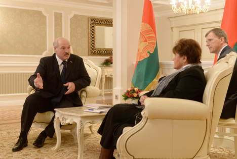 Belarus President Alexander Lukashenko said met with WHO Regional Director for Europe Zsuzsanna Jakab