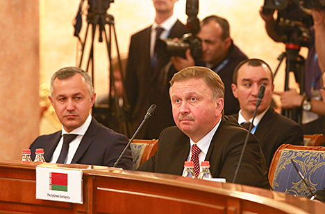 Prime Minister of Belarus Andrei Kobyakov during the expanded-participation session