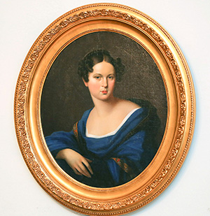 "Портрет дамы в синей шали" кисти Иосифа Олешкевича