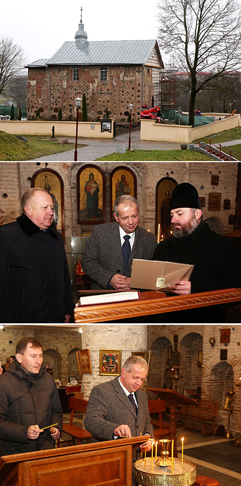 Министр культуры Юрий Бондарь ознакомился с ходом реставрации Коложской церкви