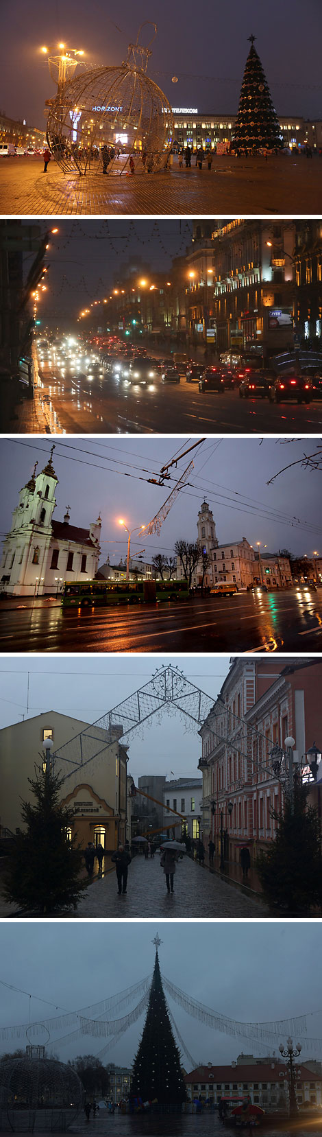 Праздничную иллюминацию отключили в Беларуси в знак скорби по жертвам авиакатастрофы под Сочи