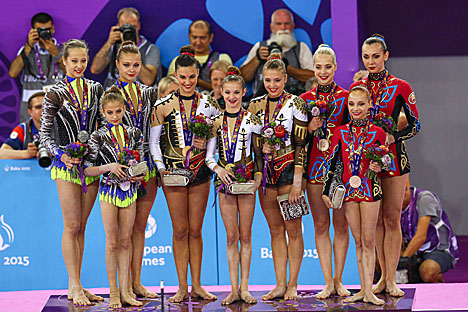 Белорусская женская группа акробаток выиграла бронзу в многоборье на Европейских играх в Баку