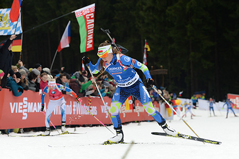 Дарья Домрачева финишировала шестой в гонке преследования на этапе КМ в Оберхофе
