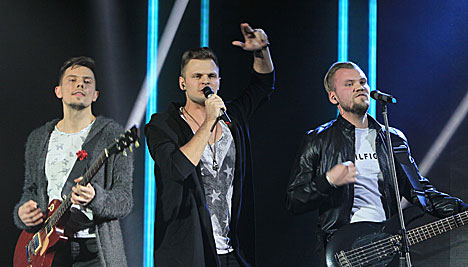 Генеральная репетиция финала национального отборочного тура международного конкурса песни "Евровидение-2016". Группа "Радиоволна"