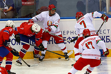 Юниорская сборная Беларуси (U-18) по хоккею одержала волевую победу над Норвегией на домашнем ЧМ