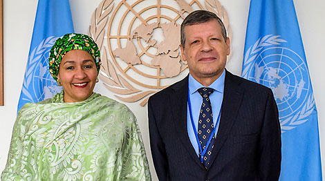 Амина Мохаммед и Валентин Рыбаков. Фото МИД