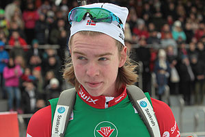 Норвежец Йонас Углем Мобаккен победил в спринте юношей на ЮЧМ по биатлону в "Раубичах"