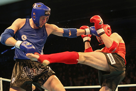 Финальные поединки чемпионата мира по муай-тай. Евгений Волчок (Беларусь) и Михаил Сартаков (Россия) Финальные поединки чемпионата мира по муай-тай. Евгений Волчок (Беларусь) и Михаил Сартаков (Россия)