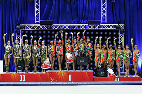 Сборная Беларуси завоевала золотую награду в многоборье на этапе Кубка мира по художественной гимнастике