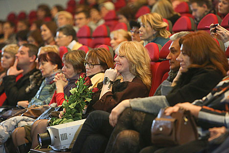Фанни Ардан на презентации фильма "Навязчивые ритмы" в Минске