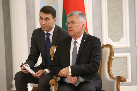 Маршал сената Польши Станислав Карчевский на встрече с Президентом Беларуси Александром Лукашенко