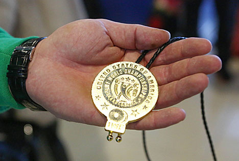 Медаль чемпионата мира по тяжелой атлетике в Хьюстоне